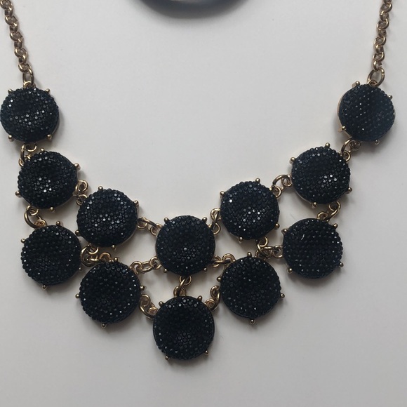 Cruise Club Statement Necklace Black Gold Bubble - Picture 1 of 5